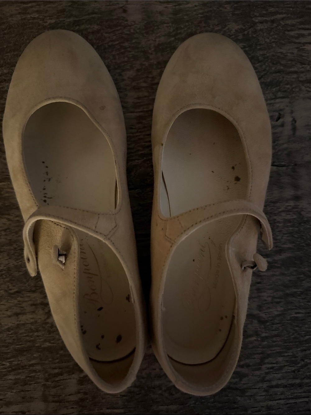 Girls Bonpoint Mary Jane Ballet Flats in Light Beige